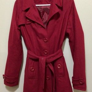 Red Unbranded light coat with belt